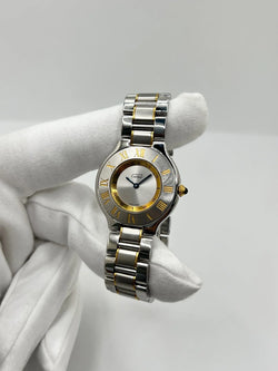 Montre CARTIER "Must 21" plaqué or et acier inoxydable
