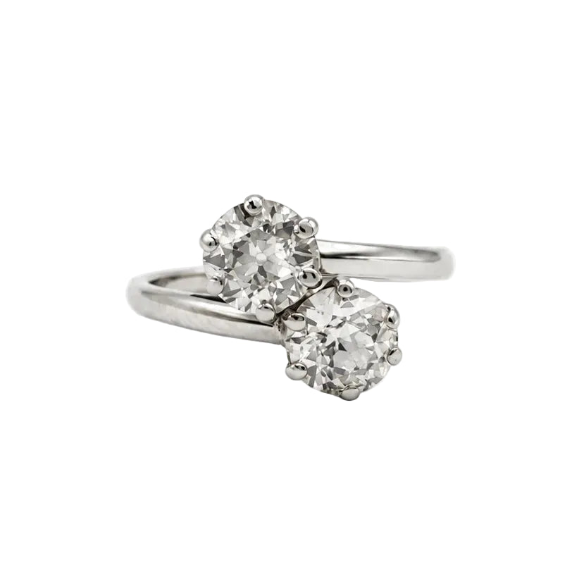 Bague Toi & Moi en or blanc et diamants