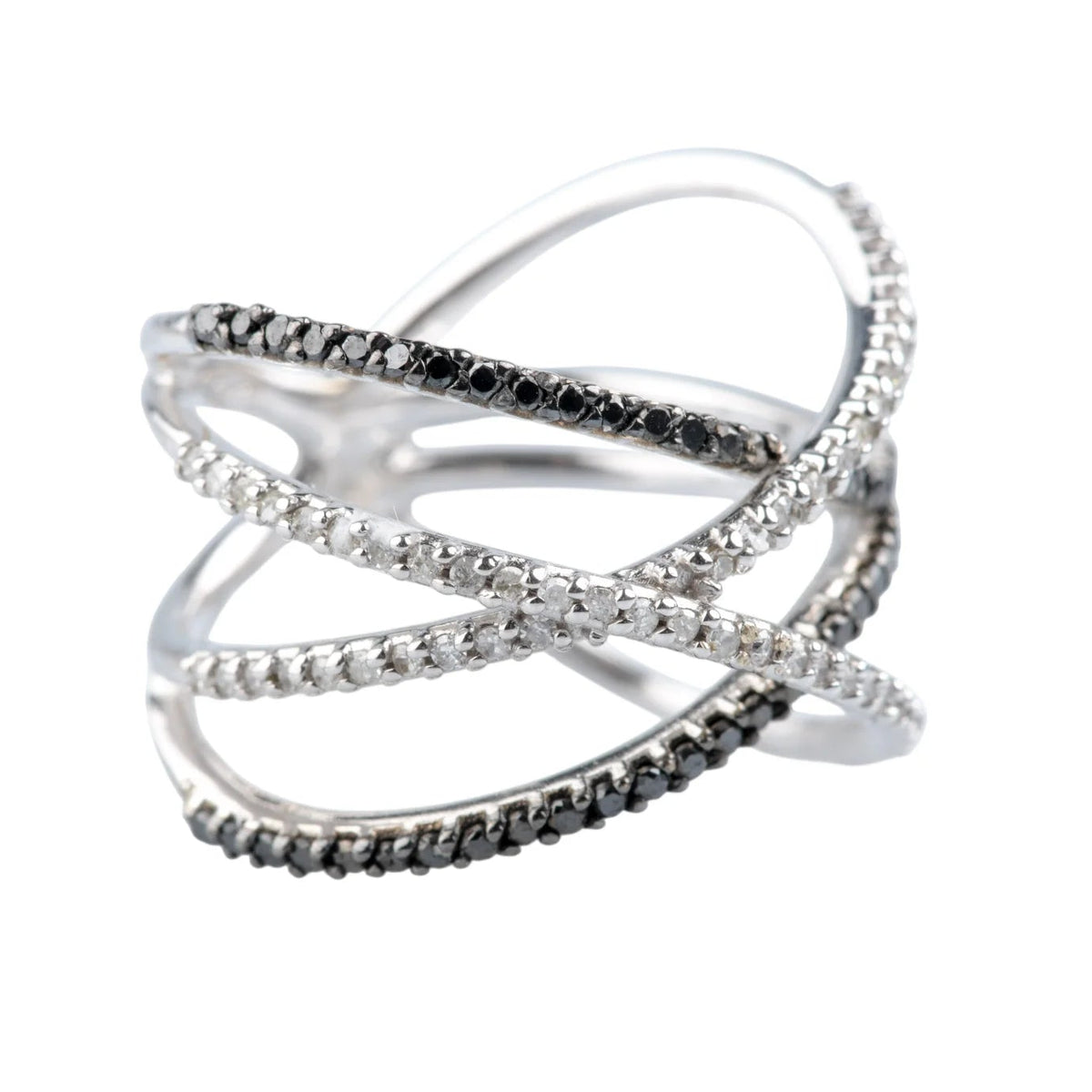 Bague Pavée en or blanc et diamants