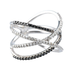 Bague Pavée en or blanc et diamants