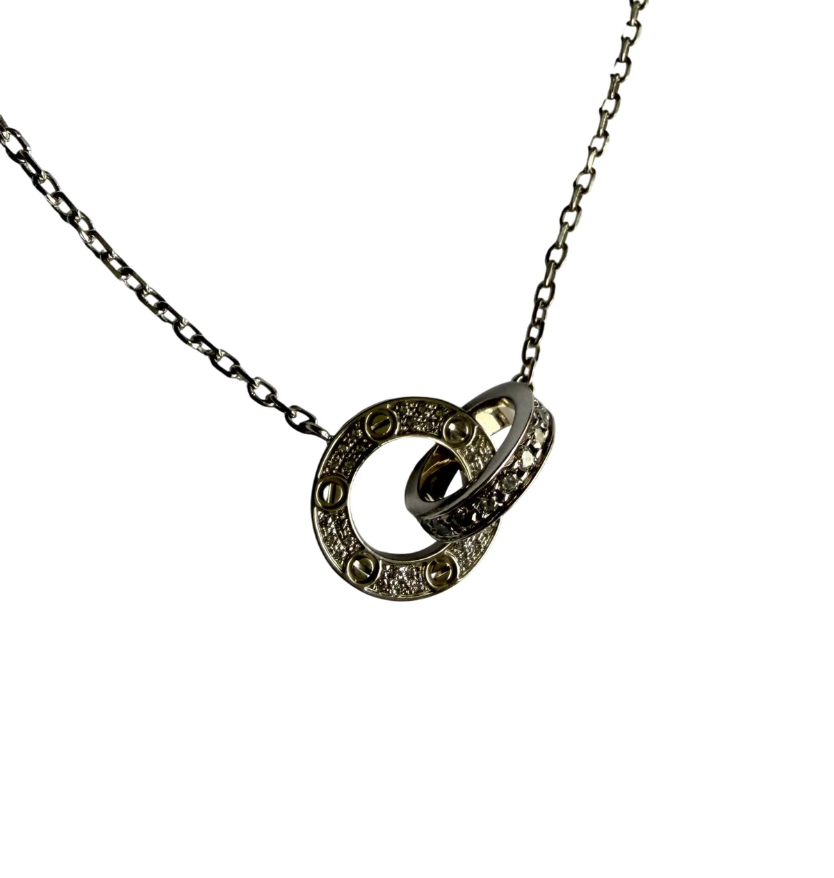 Collier Pendentif CARTIER "Love" en or blanc et diamants