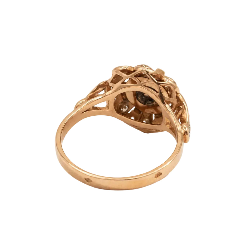 Bague Marguerite en or rose et diamants
