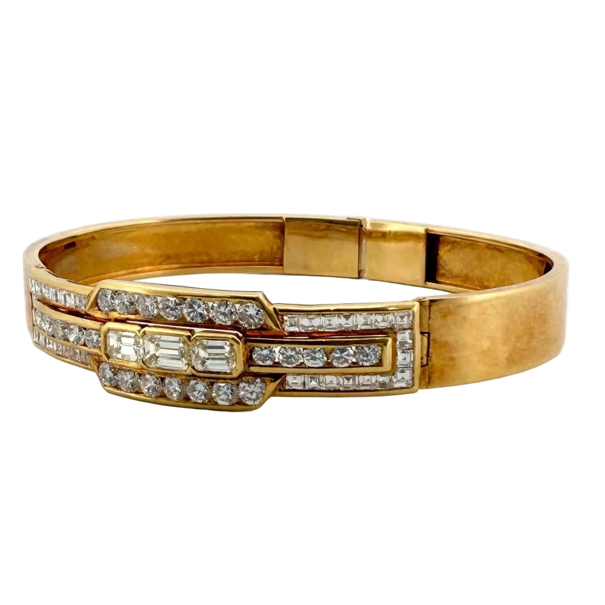 Bracelet Jonc en or jaune et diamants