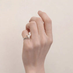 Bague Trilogie en or blanc, perle et diamants