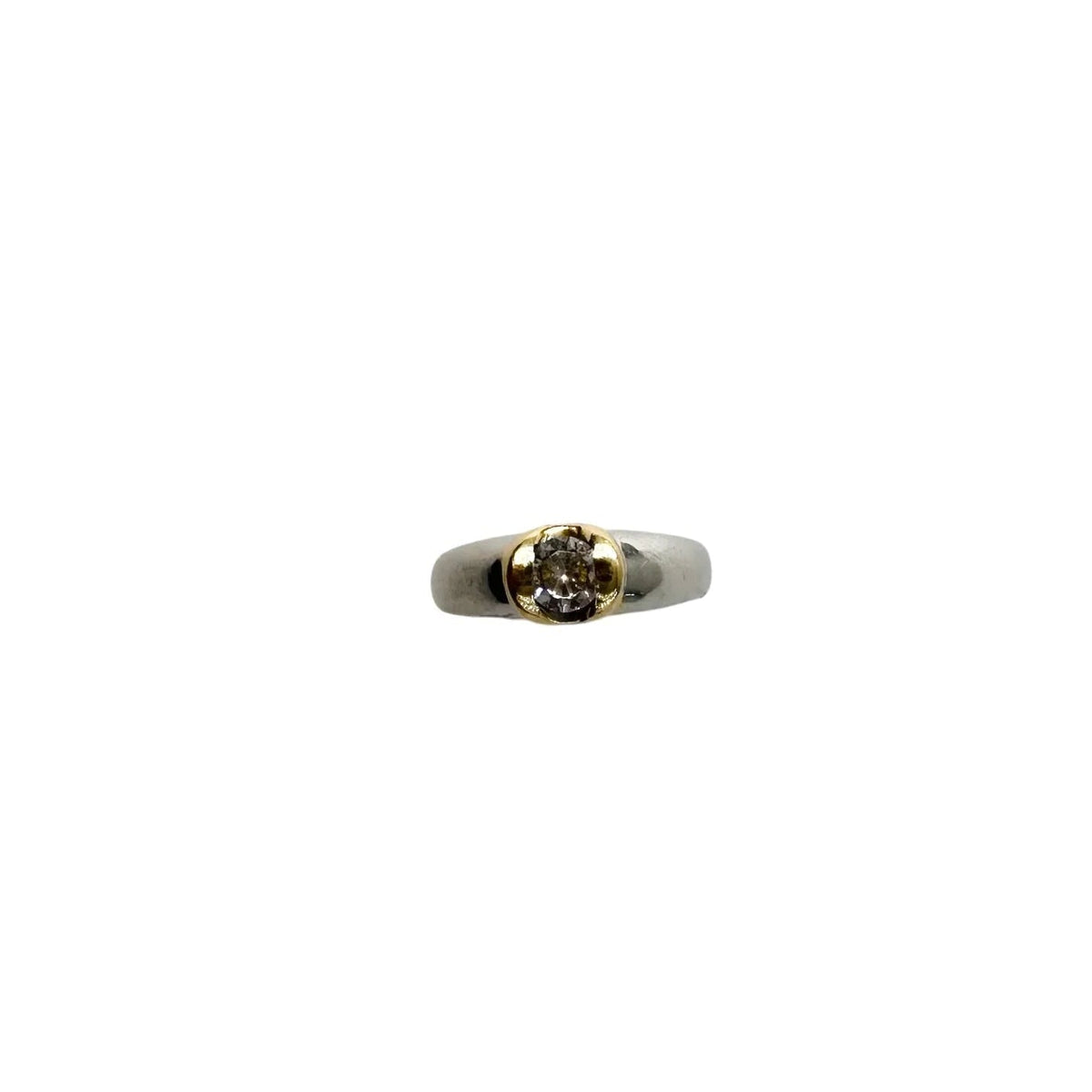 Bague Solitaire en or blanc, or jaune et diamant