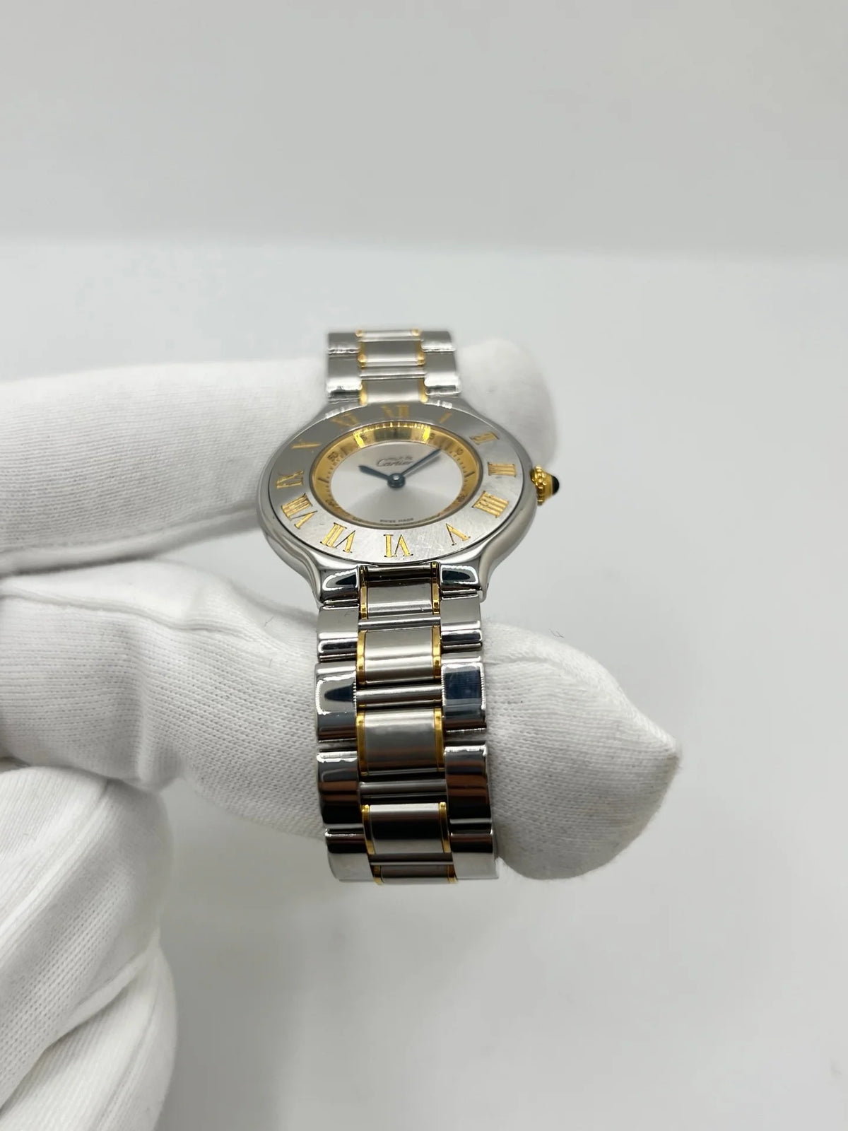 Montre CARTIER "Must 21" plaqué or et acier inoxydable