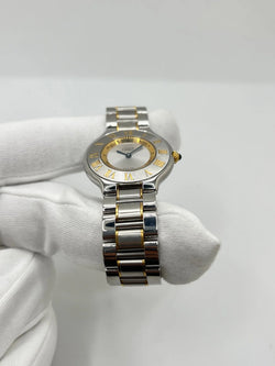 Montre CARTIER "Must 21" plaqué or et acier inoxydable