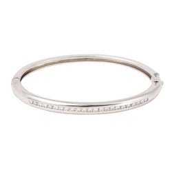 Bracelet Jonc en or blanc et diamants
