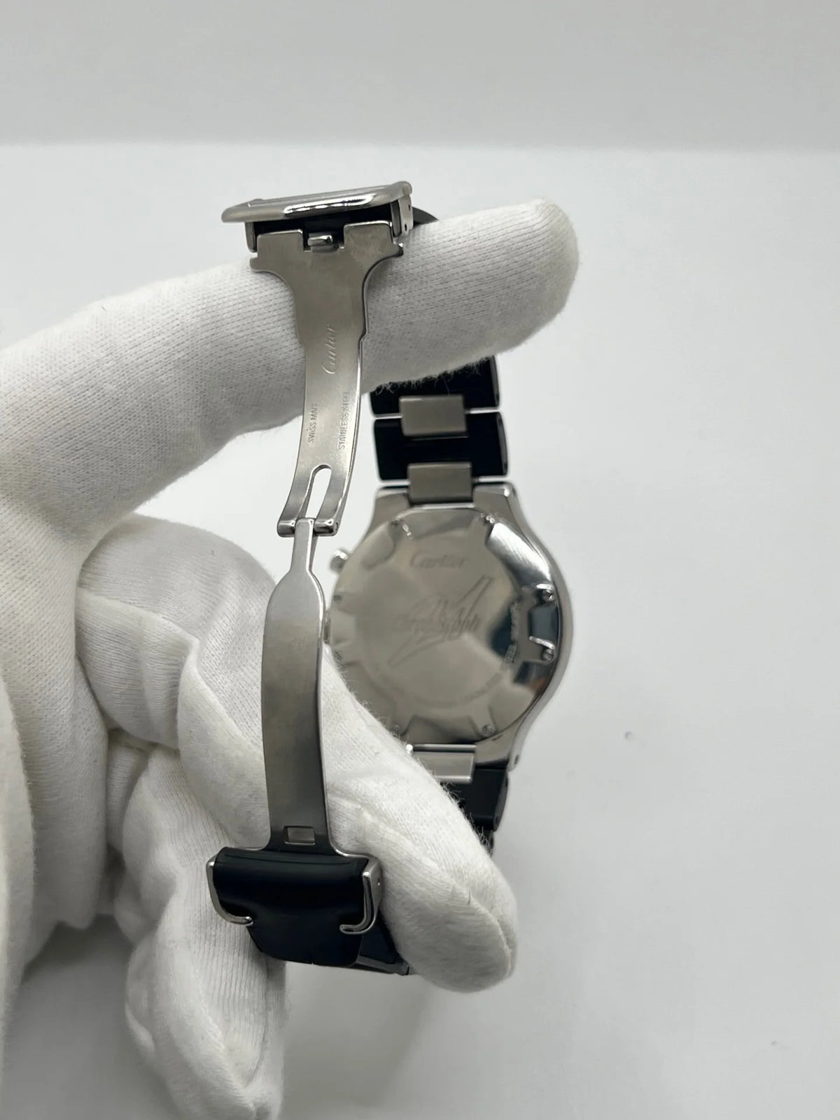 Montre CARTIER "21 Chronoscaph" en acier inoxydable et caoutchouc