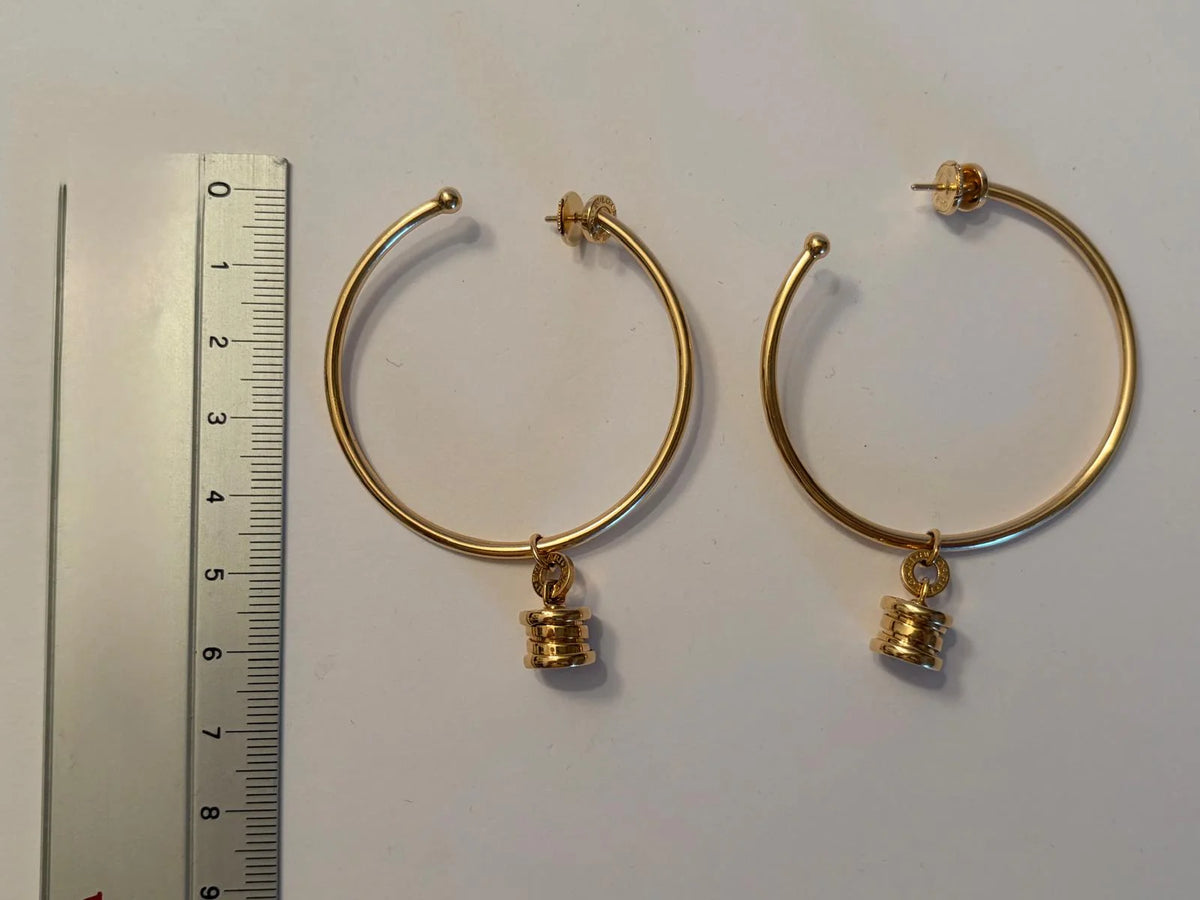Boucles d'oreilles Créoles BULGARI "B.Zero1" en or jaune