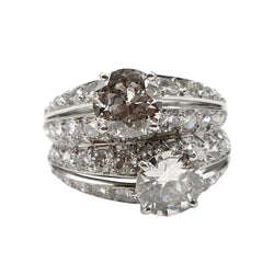 Bague Toi & Moi en platine et diamants