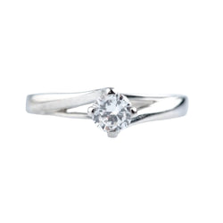 Bague Solitaire en or blanc et diamant