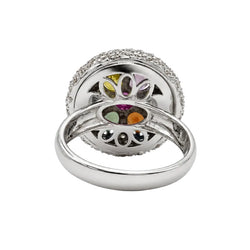 Bague Dôme en or blanc, saphirs et diamants