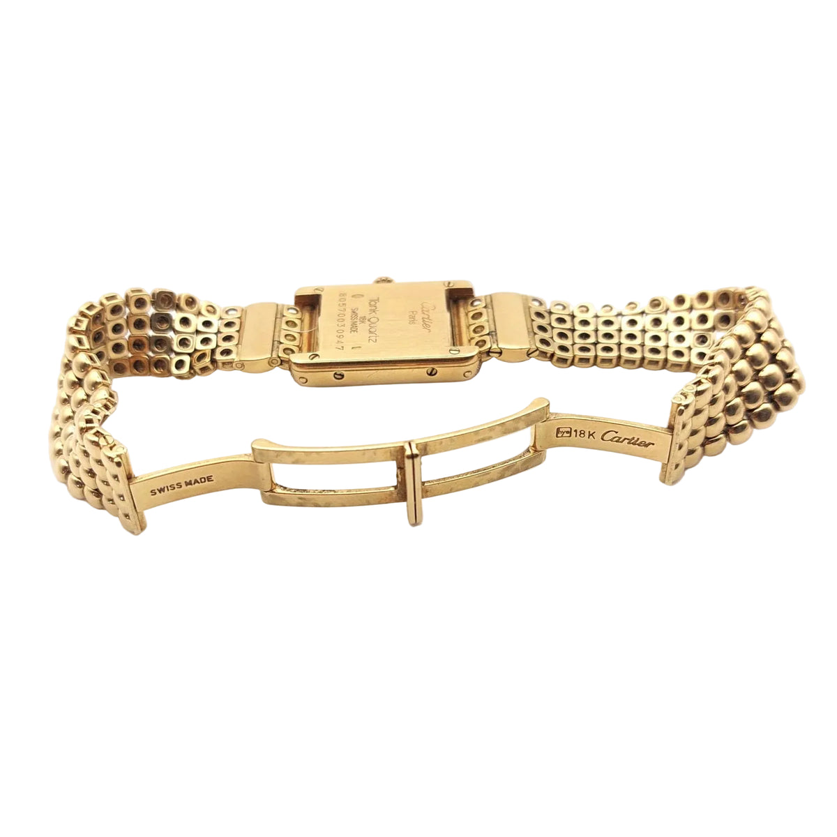 Montre CARTIER "Tank Louis Cartier Mini" en or jaune et diamants