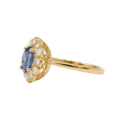 Bague Marguerite en or jaune, saphir et diamants