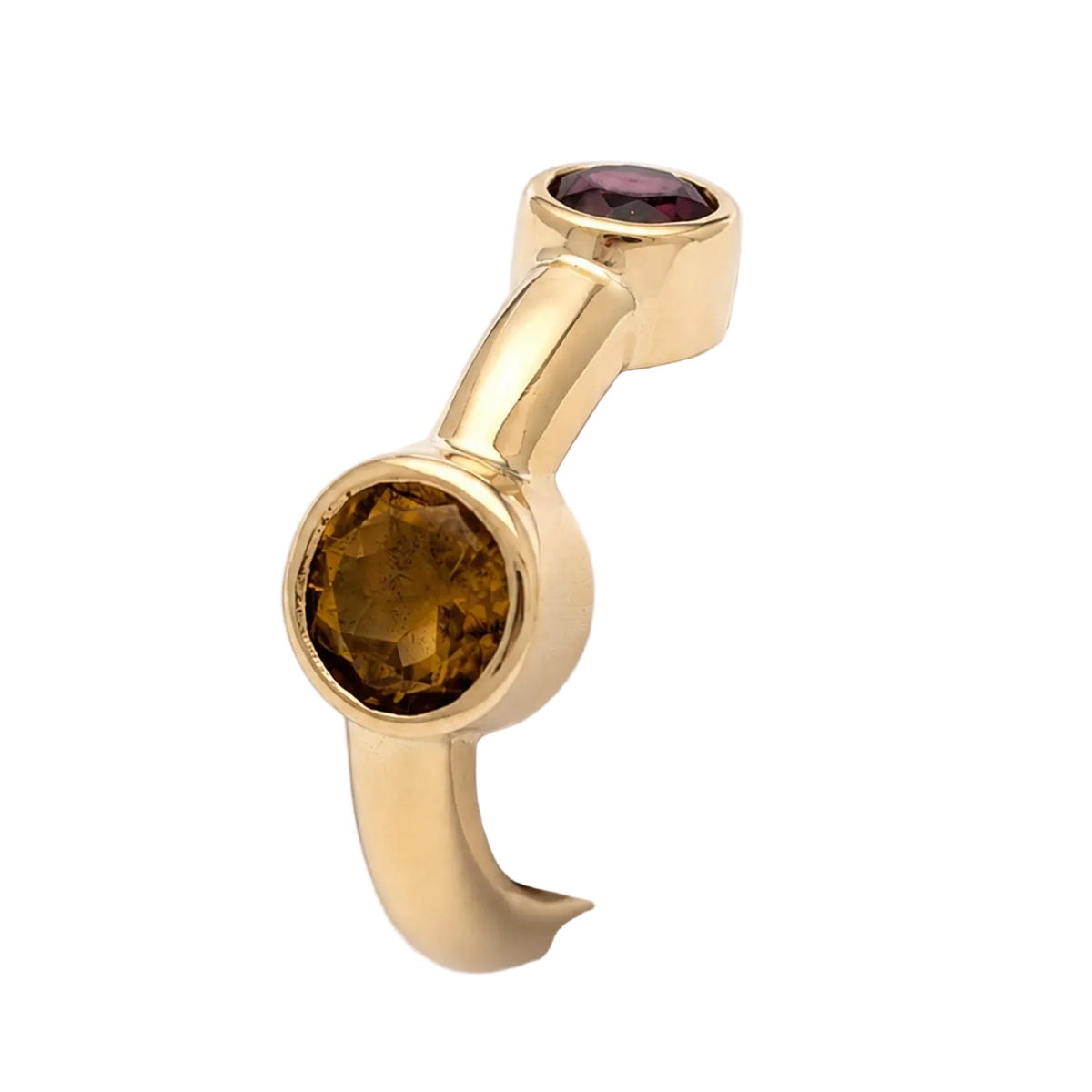 Bague Toi & Moi en or jaune et tourmalines
