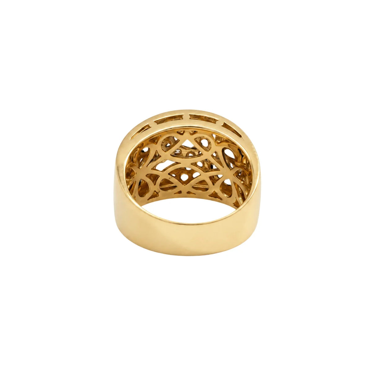 Bague Bandeau en or jaune, saphirs et diamants