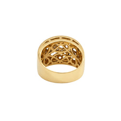 Bague Bandeau en or jaune, saphirs et diamants