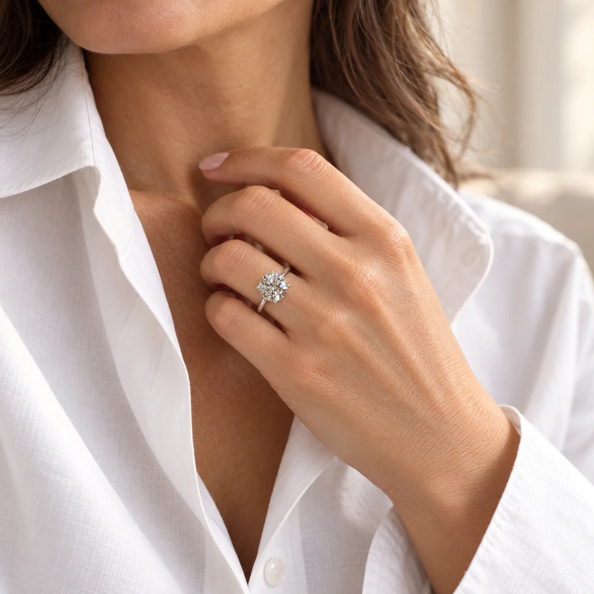 Bague Solitaire en or blanc et diamant