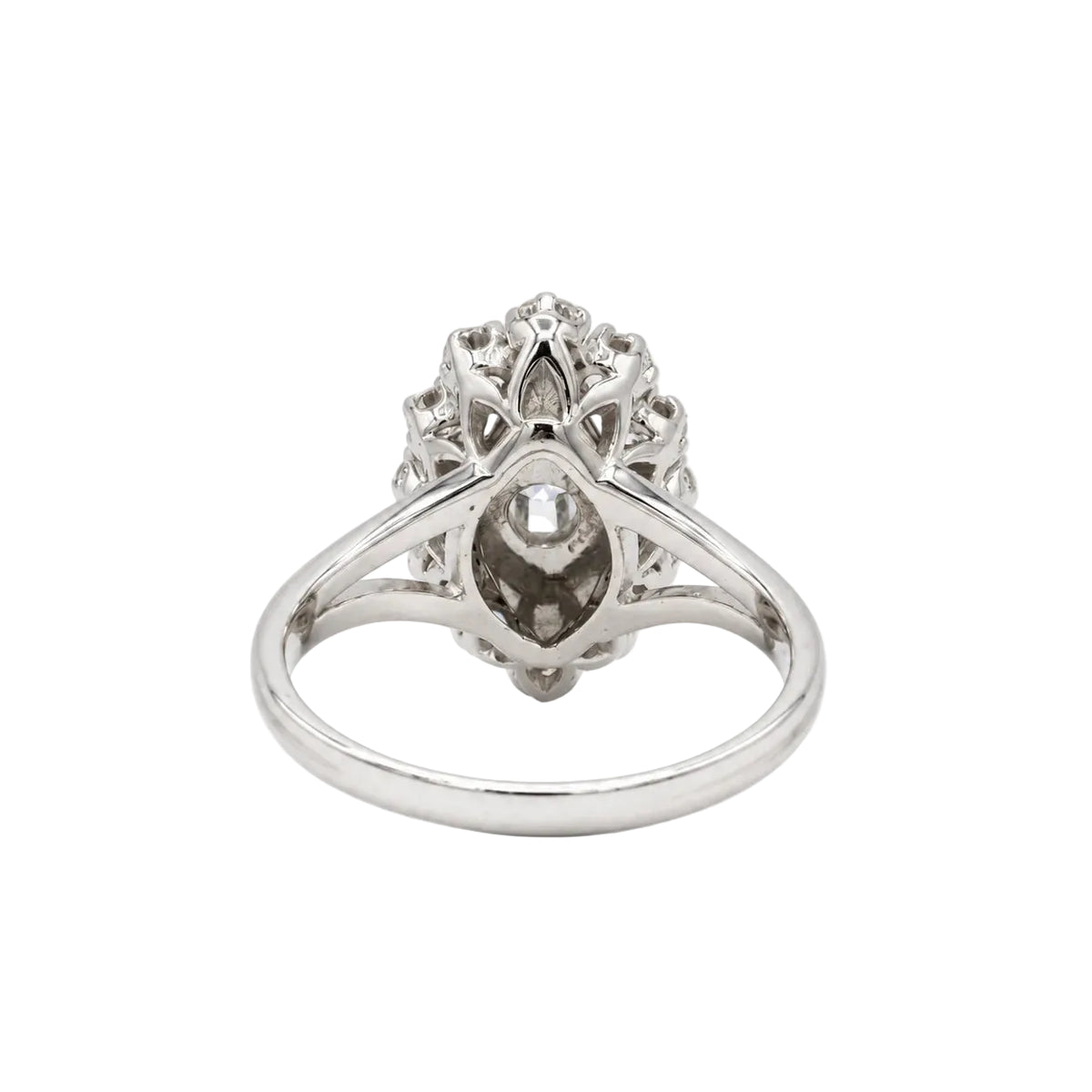 Bague Marquise en or blanc et diamants