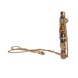 Collier Pendentif TREA en or jaune, aigue-marine, topaze, quartz citrine, tourmaline, aventurine et diamants