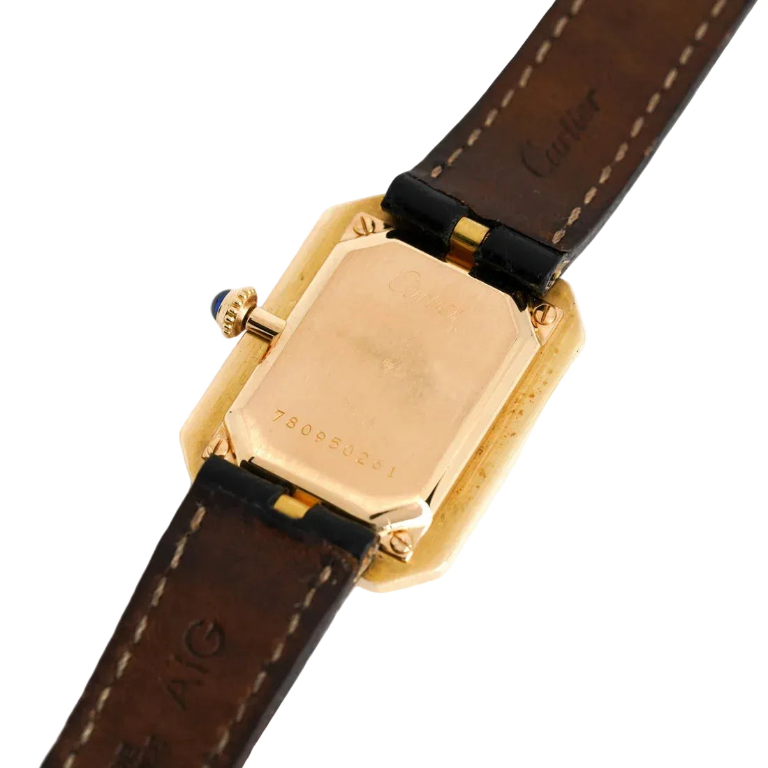 Montre CARTIER "Cristallor" en or jaune, or rose et cuir