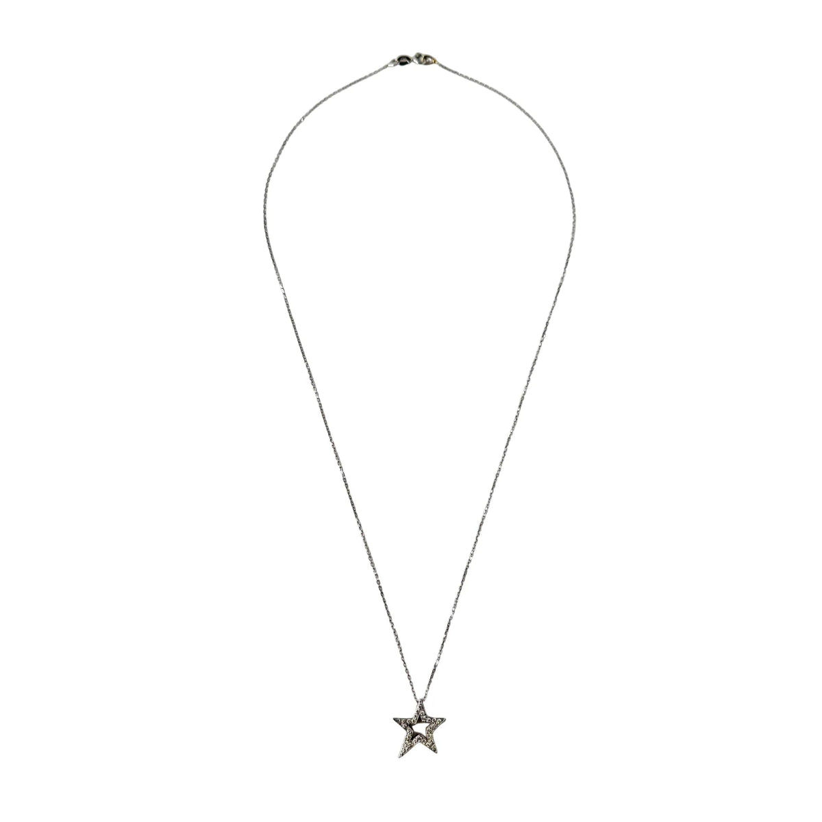 Collier Pendentif Étoile en or blanc et diamants