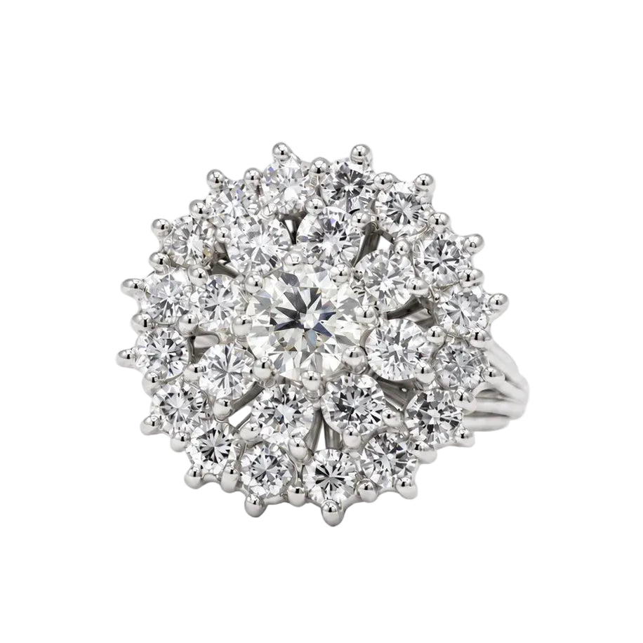 Bague Marguerite en or blanc et diamants