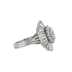 Bague Cocktail en platine et diamants