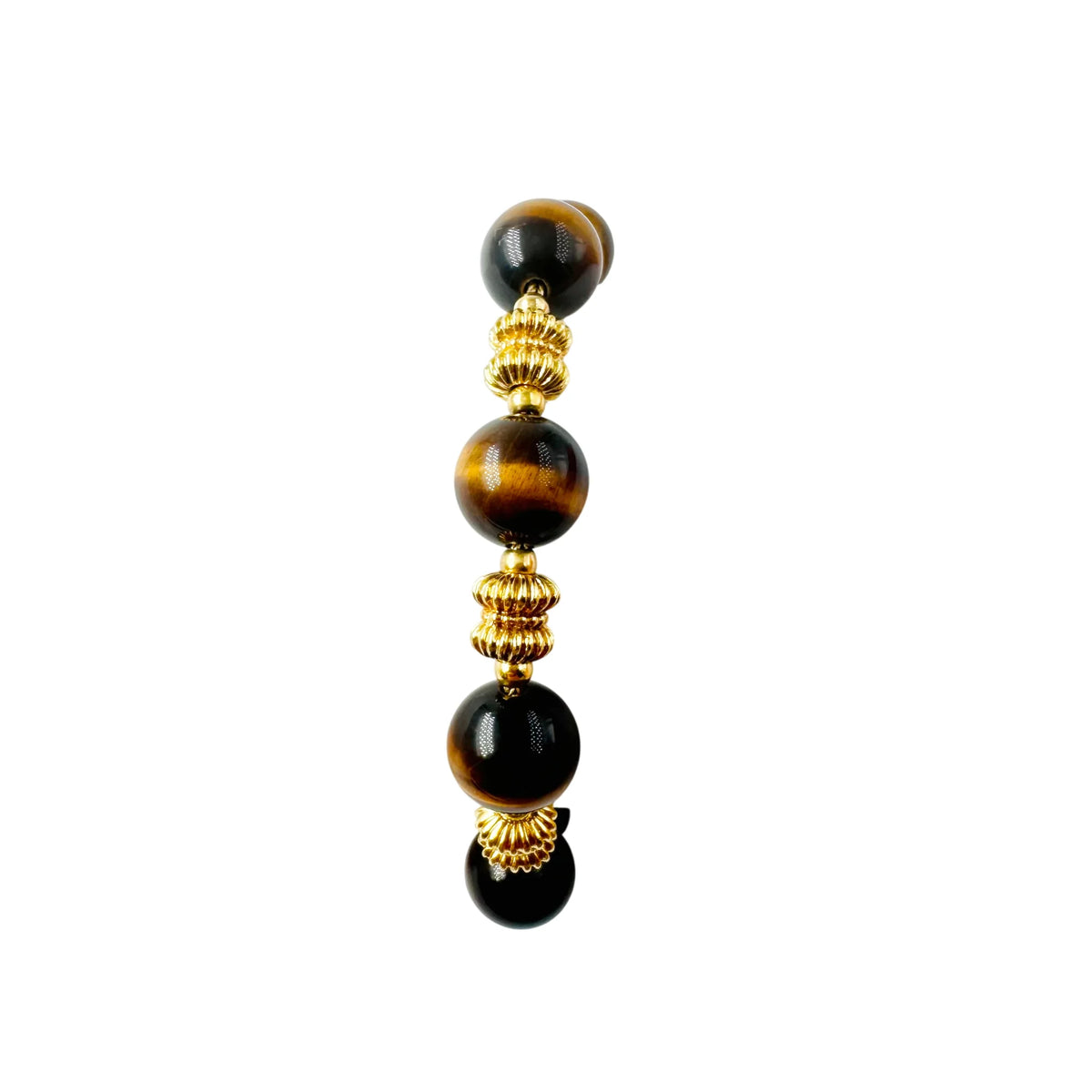 Bracelet O.J. PERRIN en or jaune et perles d'oeil de tigre