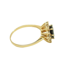 Bague Marguerite en or jaune, saphir et diamants