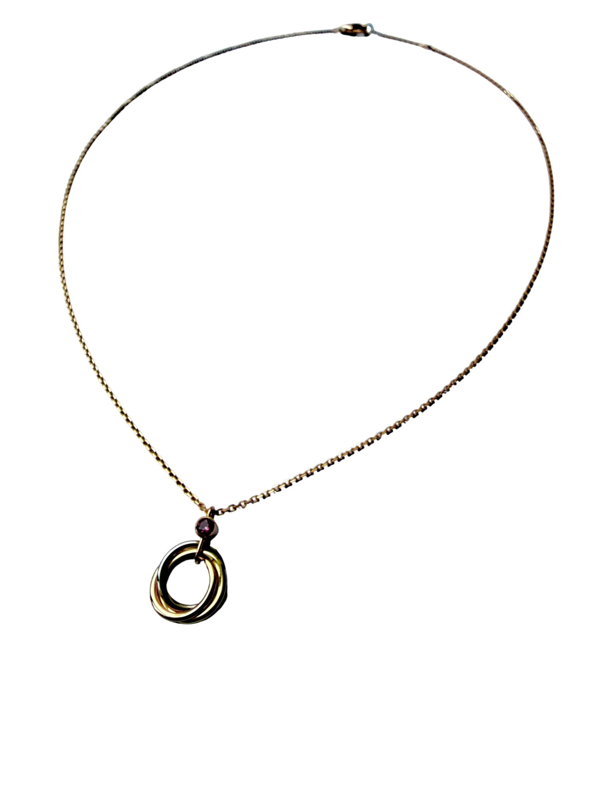 Collier Pendentif CARTIER "Trinity Mini" en or blanc, or jaune, or rose et saphir