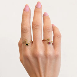 Bague en or jaune et rubis