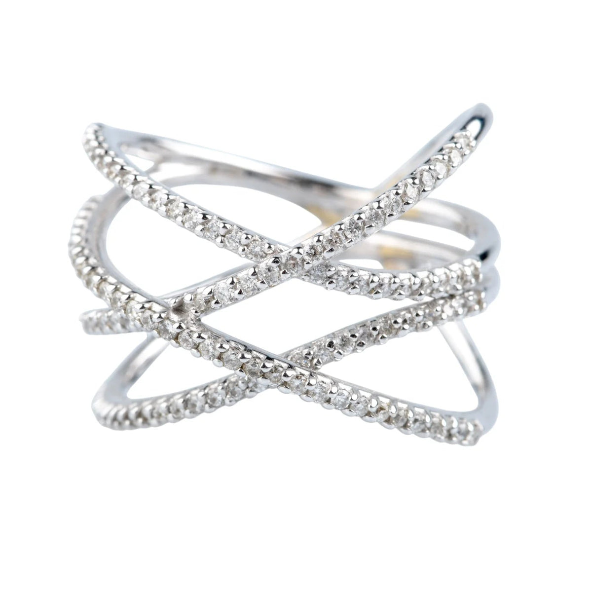 Bague Pavée en or blanc et diamants
