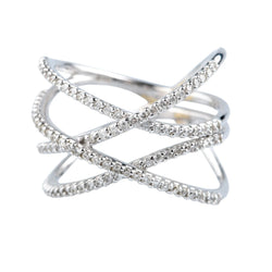 Bague Pavée en or blanc et diamants