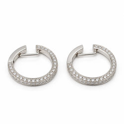 Boucles d’oreilles Créoles en or blanc et diamants