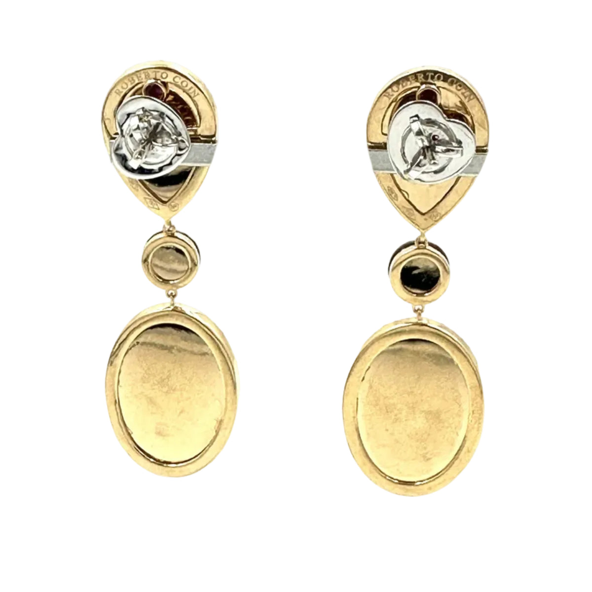 Boucles d'oreilles Pendantes ROBERTO COIN en or jaune, quartz et diamants