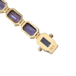 Bracelet Ligne en or jaune et tanzanites