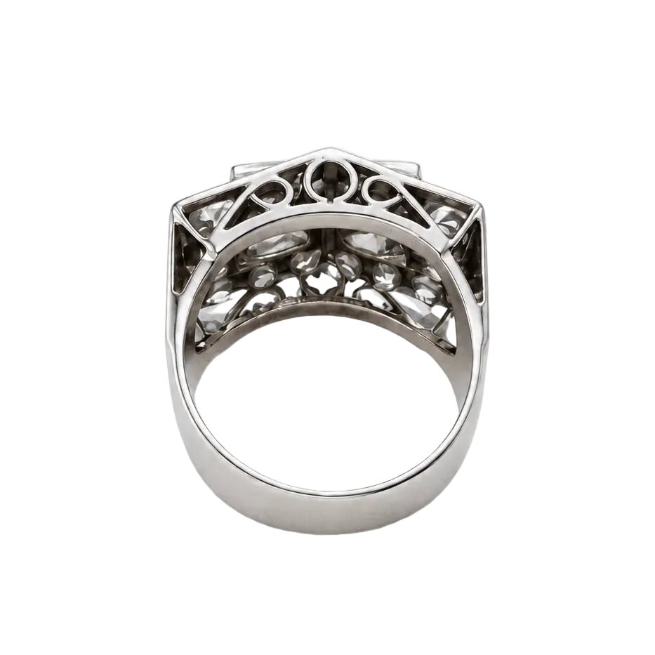Bague Tank en or blanc et diamants