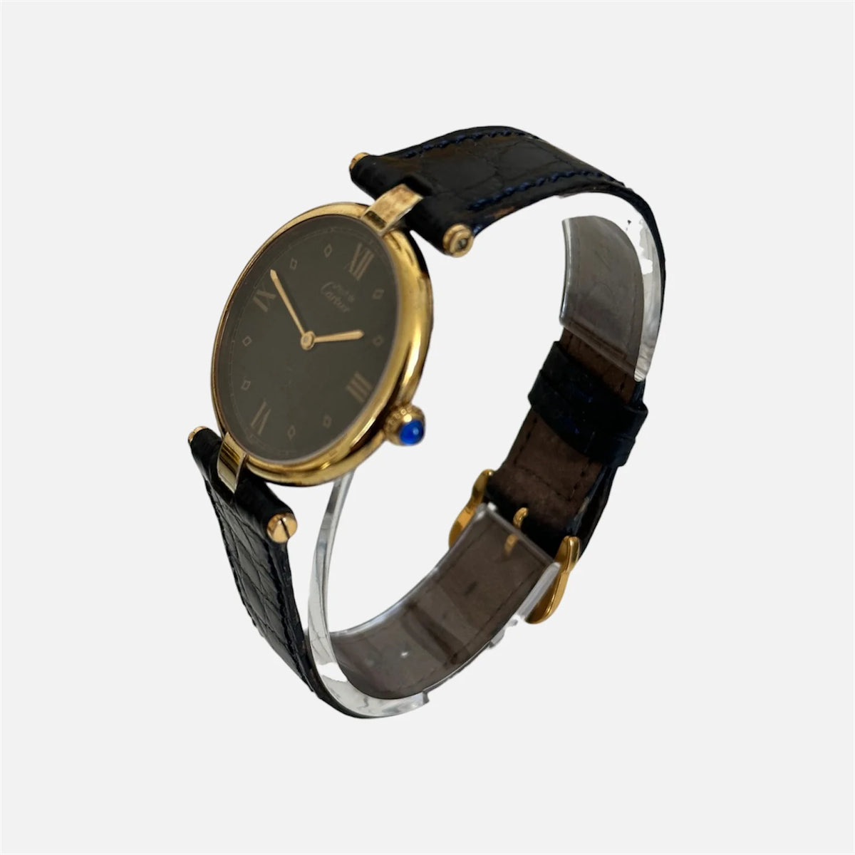 Montre CARTIER Must de Vendôme en vermeil et cuir