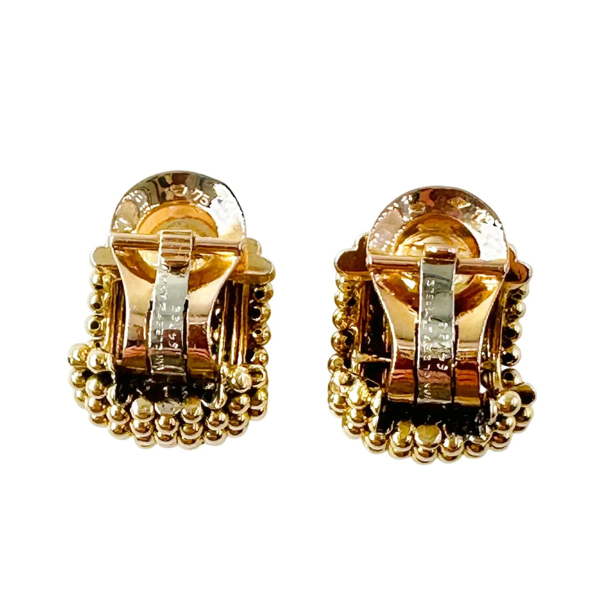 Boucles d'oreilles VAN CLEEF & ARPELS "Couscous Bagatelle" en or jaune, saphirs, rubis et diamants
