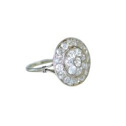 Bague Entourage en or blanc, platine et diamants