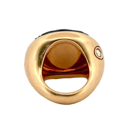 Bague Cocktail POMELLATO "Victoria Jet" en or jaune, jaiset diamant