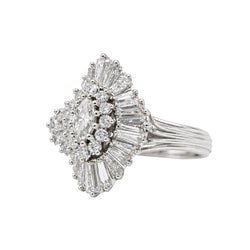 Bague Cocktail en platine et diamants