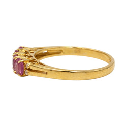 Bague Alliance en or jaune, saphirs et diamants