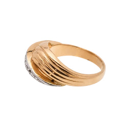 Bague Dôme en or blanc, or rose et diamants