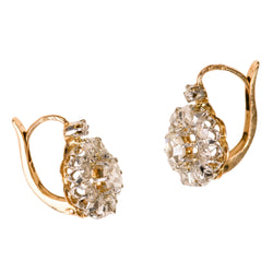 Boucles d'oreilles Dormeuses en or rose, platine et diamants