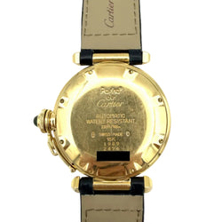 Montre CARTIER "Pasha" en or jaune et cuir