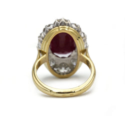 Bague Marguerite en or jaune, rubis et diamants