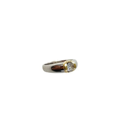 Bague Solitaire en or blanc, or jaune et diamant